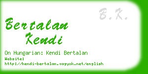 bertalan kendi business card